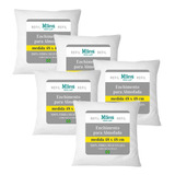 Kit 5 Enchimento Almofada Refil 48x48 Fibra 100 Siliconada Cor Branco