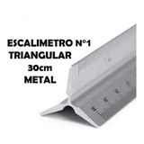 Kit 5 Escalímetro 30cm Triangular Metal Régua Profissional