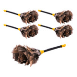 Kit 5 Espanadores Penas Peru 42cm Penas Naturais Pó Poeira