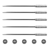 Kit 5 Espetos Aço Inox Churrasqueira Rotativa Cabo Alumínio