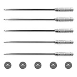 Kit 5 Espetos Com Roldana Para Churrasqueira Rotativa