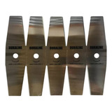 Kit 5 Faca Lâmina Roçadeira 2 Pontas 350mm Furo 20mm Esp 2mm