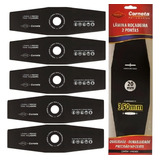 Kit 5 Faca Lâmina Roçadeira Grande C Furo Peq 2mm Saga Pro