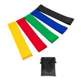 Kit 5 Faixas Elásticas Mini Band Com 5 Níveis Fisioterapia
