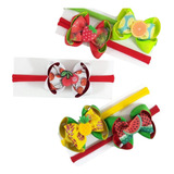 Kit 5 Faixinhas De Cabelo Bebê Frutas Menina Rn Até 12 Meses