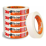 Kit 5 Fita Crepe 24mm X 50m 3m Uso Geral Caixa Pintura