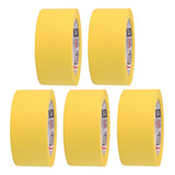 Kit 5 Fitas Crepe Automotiva Amarela Estetica Larga 48mmx40m