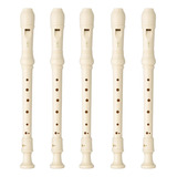 Kit 5 Flautas Doce Soprano Germânica Em C Yrs 23 Yamaha Cor Creme