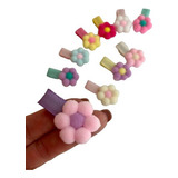 Kit 5 Florzinhas Pompom mini Lacinho Presilha Bebês