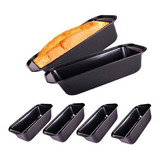 Kit 5 Formas Assadeira Pão Bolo Inglês Caseiro Antiaderente Cor Cinza escuro