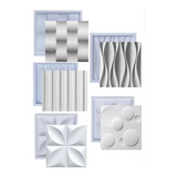 Kit 5 Formas Pra Placas Gesso 3d Cimento Abs Moldes 30x30