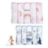 Kit 5 Fraldas Ombro C/ Bainha Tecido Duplo Bordado Estampado