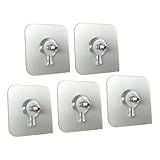 KIT 5 Gancho Sem Furos Transparente E Adesivo Com Parafuso E Rosca Para Pendurar Multiuso De Parede Azulejos Suporta Até 3kg LINHA PREMIUM SYANG