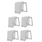 Kit 5 Ganchos Com Adesivo 3M De Aço Inox Anti Ferrugem Organizador Suporte Multifuncional Para Parede Cozinha Banheiro E Lavanderia