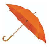 Kit 5 Guarda Chuva Laranja Cabo De Madeira Frete Gratis