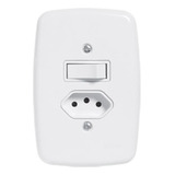 Kit 5 Interruptor 1 Tecla Simples Tomada 10a Pluzie Ideale