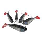 Kit 5 Iscas Artificiais Lambari Com Jig Head Soft Tucunare