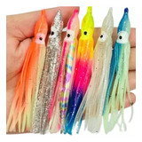 Kit 5 Iscas Artificiais Lulas Luminosa Rio Mar Robalo Sargo Cor Foto
