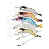 Kit 5 Iscas Camarão Artificial 8cm Robalo Tucunaré Corvina