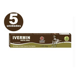 Kit 5 Ivermin Pasta Oral 6 Gr Para Cavalos Equinos Vermífugo