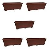 Kit 5 Jardineiras De Plástico 50x17 Cm Preta Terracota
