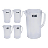 Kit 5 Jarra 2 Litros Acrílico Reforçada Minimalista Coza