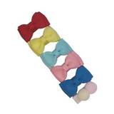 Kit 5 Lacinhos Cabelo Bebê 1 Presilha Pompom Bico De Pato