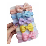 Kit 5 Lacinhos De Cabelo Faixa Bebê Na Meia Seda