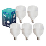 Kit 5 Lâmpada 40w Led Tramontina E27 6500k Branco Luz Branco frio 110v 220v