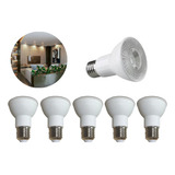Kit 5 Lâmpada Spot Led Par20 Branco Frio Branco Quente