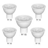 Kit 5 Lâmpadas Led 4w Dicroica Mr16 Gu10 Branca Neutra 4000k