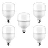 Kit 5 Lâmpadas Led 50w Super Bulbo Alta Potência Bivolt Branco Frio- Techluz