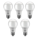 Kit 5 Lâmpadas Led Bulbo A60 12w 3000k E27 Luz Amarela Elgin