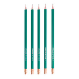 Kit 5 Lápis Grafite Com Borracha Verde Sextavado Leo Leo
