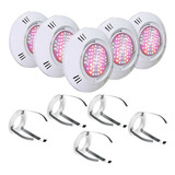 Kit 5 Led Piscina Smd 5w Rgb Adaptador Com Garras Oferta 12v