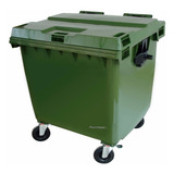 Kit 5 Lixeiras Contêiner 1000 Litros De Plástico Com Rodas