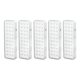 Kit 5 Luminária Luz De Emergência 30 Leds Lampada Segurimax