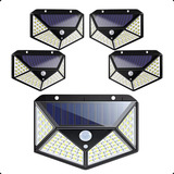 Kit 5 Luminária Solar Jardim 100 Led Com Sensor De Presença