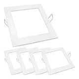 Kit 5 Luminárias Plafon 12w LED Painel Embutir QUADRADO Branco Frio
