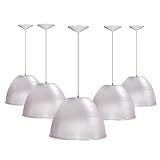 Kit 5 Luminárias Prismática Para Galpão Pavilhão Industrial 12 Polegadas 30cm Cabo 1 1M