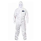 Kit 5 Macacão De Proteção Para Pintura Químico Impermeável Com Capuz Imbat Branco G
