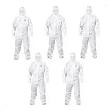 Kit 5 Macacão Descartável Impermeável Química Epi Pintura