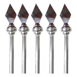 Kit 5 Mastro 2mts 5 Ponteira Lança 10 Presilhas Bandeiras