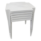 Kit 5 Mesa Monobloco Multiuso Quadrada De Plastico Bar Lazer