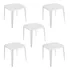 Kit 5 Mesas Fixas Quadrada 70x70 Branco Plástico Resistente