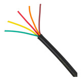 Kit 5 Metros Do Cabo Manga 5 Vias 22awg Preto Sem Blindagem