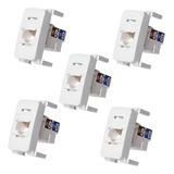 Kit 5 Mg Modulo Tomada Informatica Rj45 Cat5e Br Sleek 1604 Cor Branco