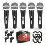 Kit 5 Microfones Dinâmicos Arcano Renius-8 Kit Xlr-xlr