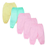 Kit 5 Mijão Culote Calça Vira Sem Pé Bebê Algodão Menina