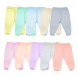 Kit 5 Mijões Calças Culote De Bebê Malha 100 Algodão